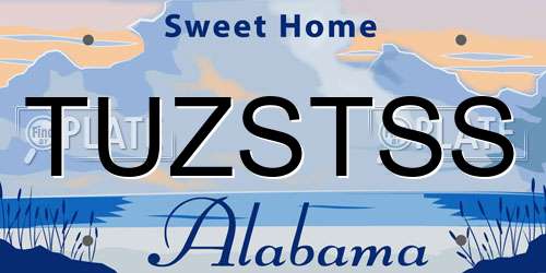 TUZSTSS Alabama License Plate