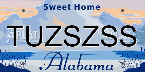 TUZSZSS Alabama License Plate