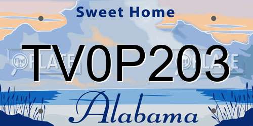 TV0P203 Alabama License Plate