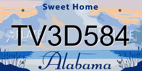 TV3D584 Alabama License Plate