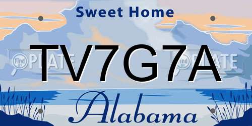 TV7G7A Alabama License Plate