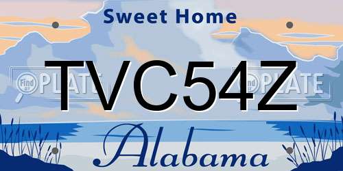TVC54Z Alabama License Plate