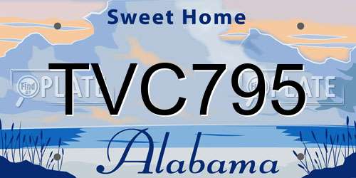 TVC795 Alabama License Plate