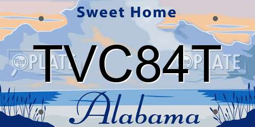 TVC84T Alabama License Plate