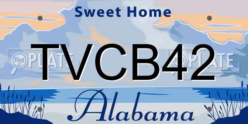 TVCB42 Alabama License Plate