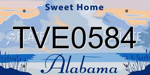 TVE0584 Alabama License Plate