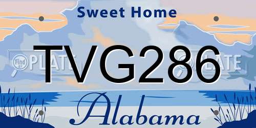 TVG286 Alabama License Plate