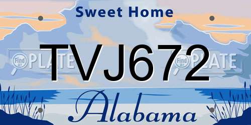 TVJ672 Alabama License Plate