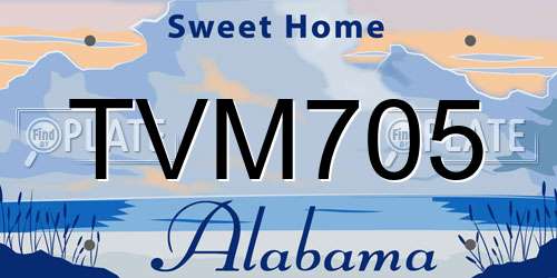 TVM705 Alabama License Plate