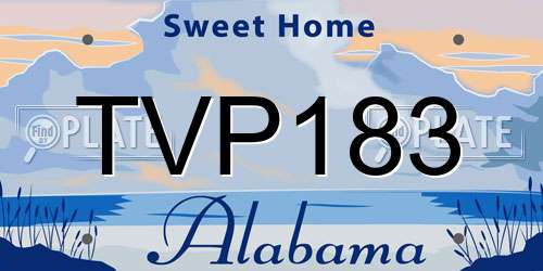 TVP183 Alabama License Plate