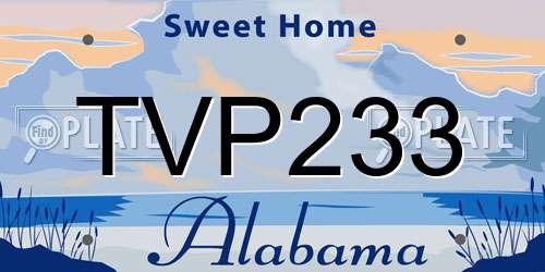 TVP233 Alabama License Plate