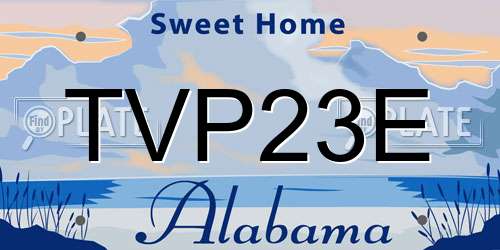 TVP23E Alabama License Plate