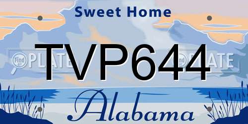 TVP644 Alabama License Plate