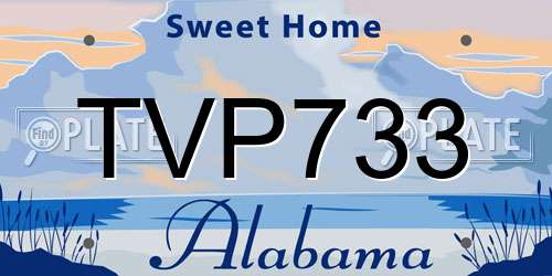 TVP733 Alabama License Plate