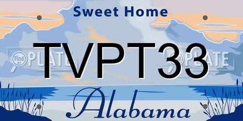 TVPT33 Alabama License Plate