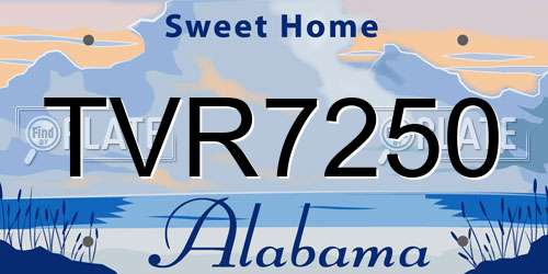 TVR7250 Alabama License Plate