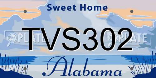 TVS302 Alabama License Plate