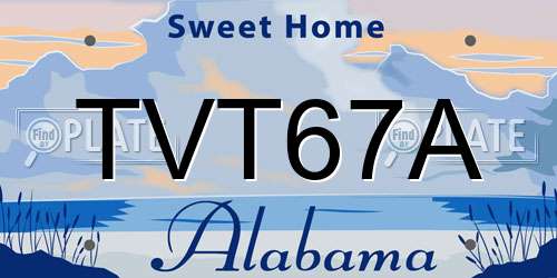 TVT67A Alabama License Plate
