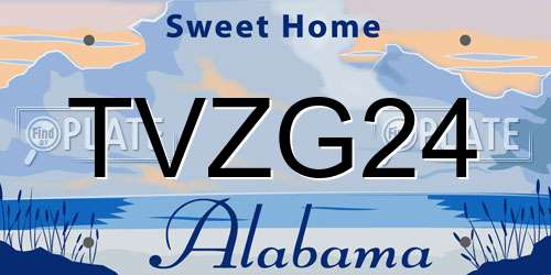 TVZG24 Alabama License Plate