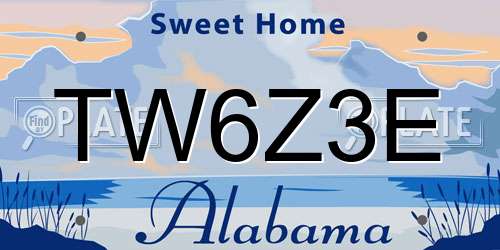 TW6Z3E Alabama License Plate