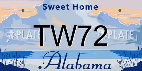 TW72 Alabama License Plate
