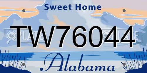 TW76044 Alabama License Plate