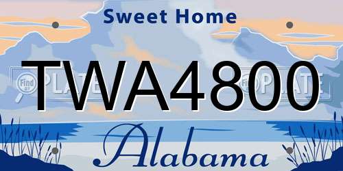 TWA4800 Alabama License Plate