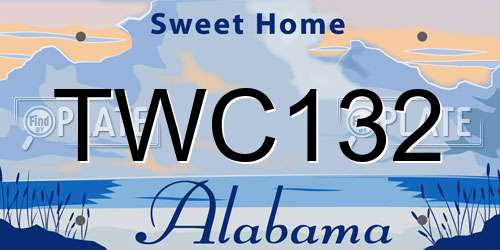 TWC132 Alabama License Plate