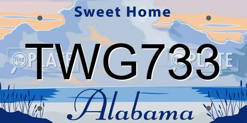 TWG733 Alabama License Plate