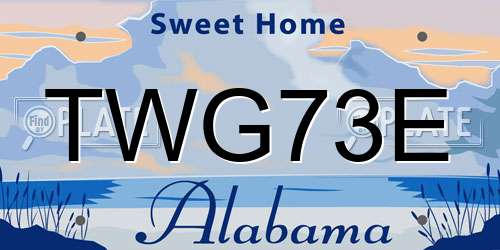 TWG73E Alabama License Plate
