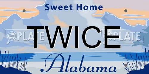 TWICE Alabama License Plate