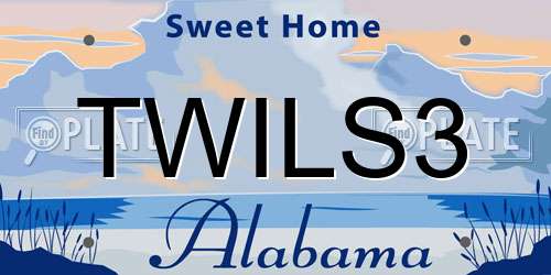 TWILS3 Alabama License Plate