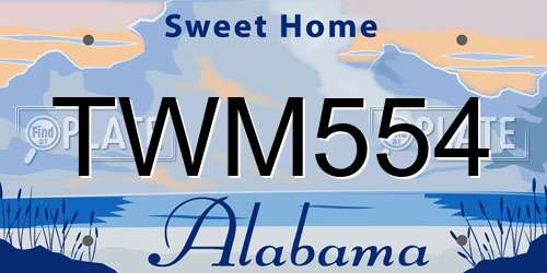 TWM554 Alabama License Plate