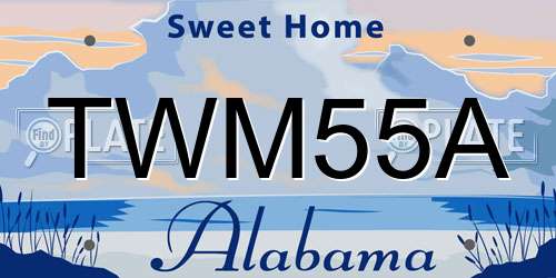 TWM55A Alabama License Plate