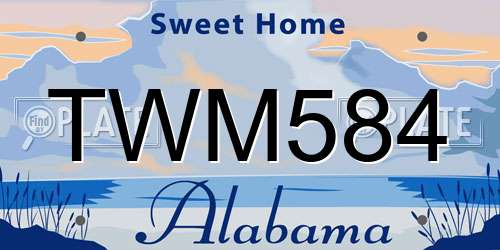 TWM584 Alabama License Plate
