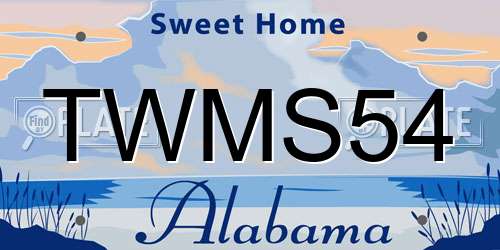 TWMS54 Alabama License Plate