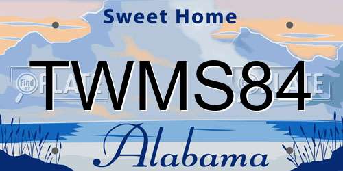 TWMS84 Alabama License Plate