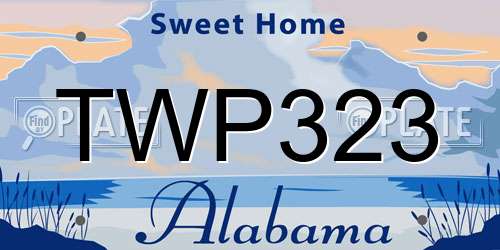 TWP323 Alabama License Plate