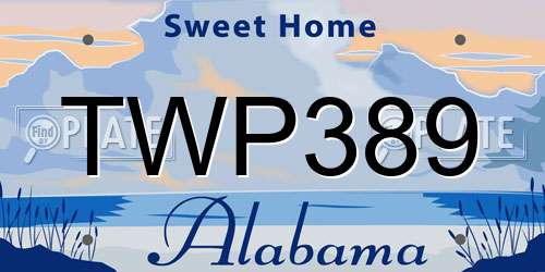 TWP389 Alabama License Plate