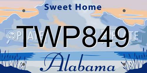 TWP849 Alabama License Plate