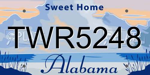 TWR5248 Alabama License Plate