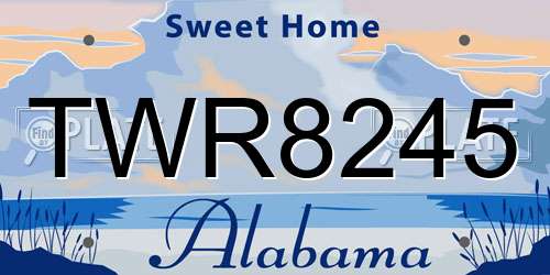 TWR8245 Alabama License Plate