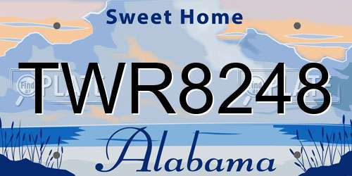 TWR8248 Alabama License Plate