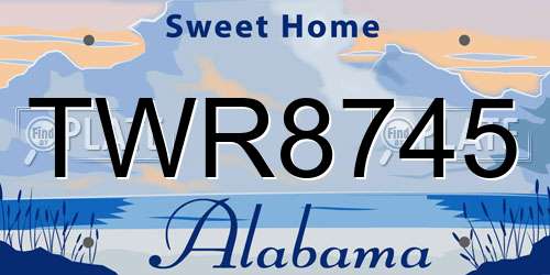 TWR8745 Alabama License Plate
