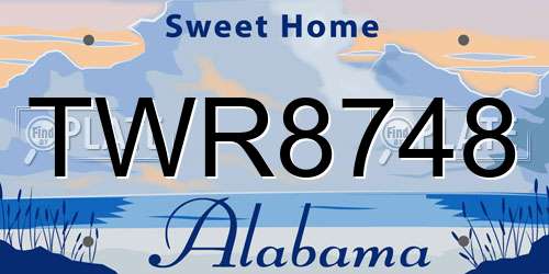 TWR8748 Alabama License Plate
