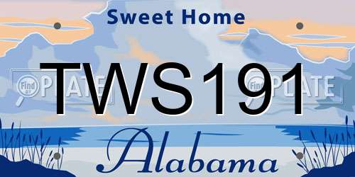 TWS191 Alabama License Plate