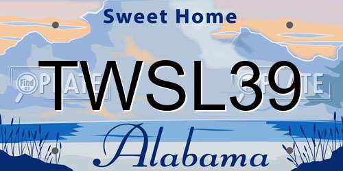 TWSL39 Alabama License Plate