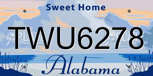 TWU6278 Alabama License Plate