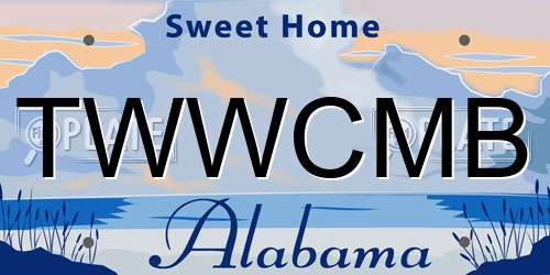 TWWCMB Alabama License Plate