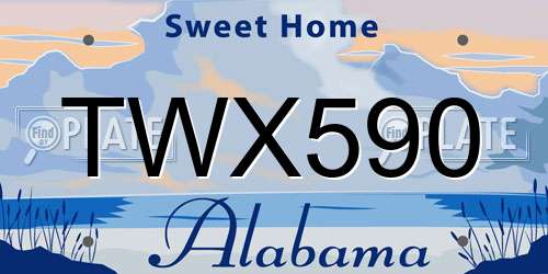 TWX590 Alabama License Plate